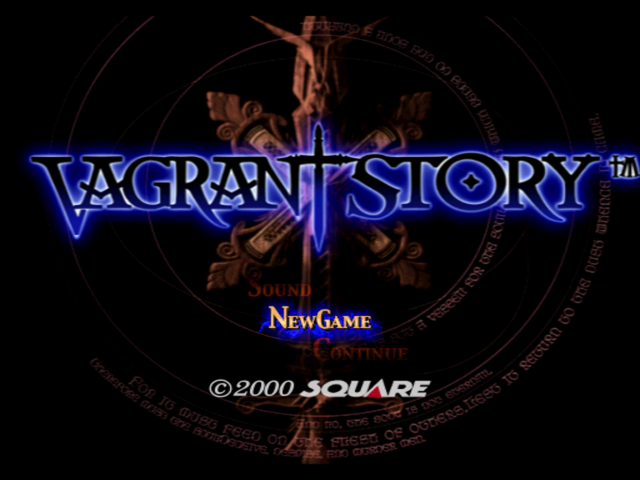 Vagrant Story title screen for Playstation